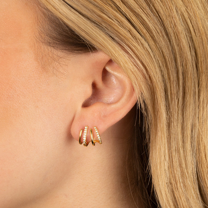  Solid/Pave Multi Claw Stud Earring - Adina Eden's Jewels