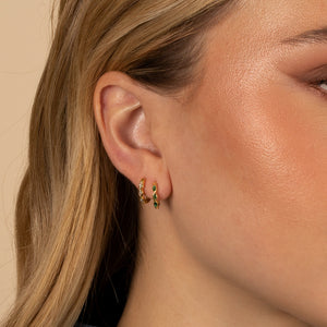  Colored Marquise Bezel Huggie Earring - Adina Eden's Jewels