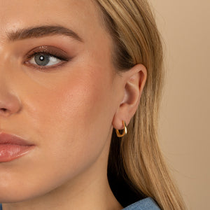  Thin Solid Square Huggie Earring - Adina Eden's Jewels