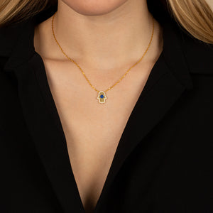  Colored Pave Hamsa Pendant Necklace - Adina Eden's Jewels