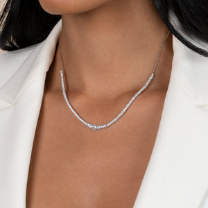  Half CZ Graduated Tennis Necklace - Adina Eden's Jewels