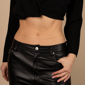  Pearl X CZ Belly Chain - Adina Eden's Jewels