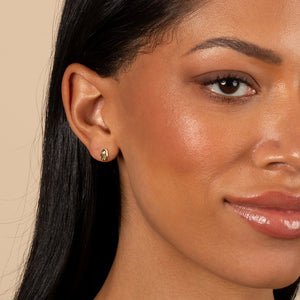  CZ Bezel Hamsa Stud Earring - Adina Eden's Jewels