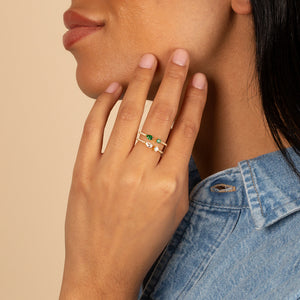  Colored Double Stone Open Ring - Adina Eden's Jewels