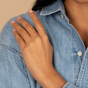  Pavé/Solid Marquise Shapes Ring - Adina Eden's Jewels