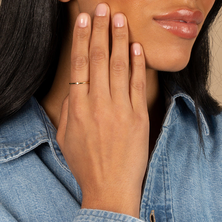  Tiny CZ Bezel Ring - Adina Eden's Jewels