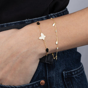  Pavé X Solid Multi Charms Bracelet - Adina Eden's Jewels