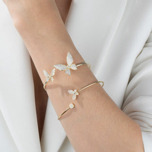  Pavé Butterfly X Circle Bangle - Adina Eden's Jewels