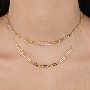  Pavé X Solid Oval Link Choker - Adina Eden's Jewels