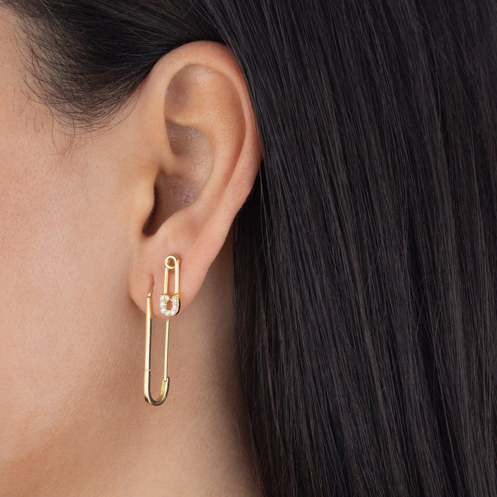  Tiny Safety Pin Stud Earring - Adina Eden's Jewels