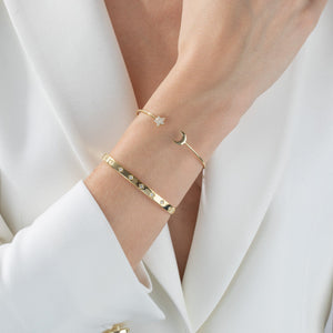  Pavé Star X Crescent Bangle - Adina Eden's Jewels