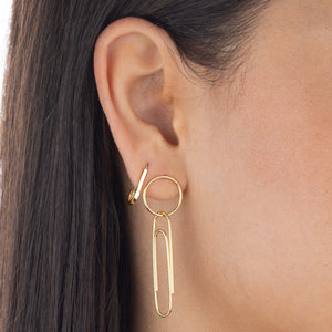  Paper Clip Drop Stud Earring - Adina Eden's Jewels