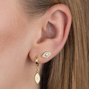  CZ Starburst Evil Eye Huggie Earring - Adina Eden's Jewels