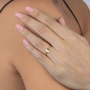  Engraved Disc Ring 14K - Adina Eden's Jewels