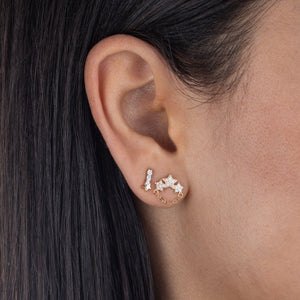  CZ Mini Three Star Chain Stud Earring - Adina Eden's Jewels