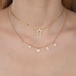  Pavé Multi Charms Necklace - Adina Eden's Jewels