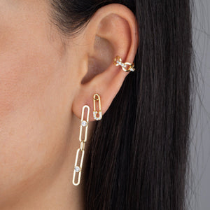  Bezel X Link Drop Stud Earring - Adina Eden's Jewels