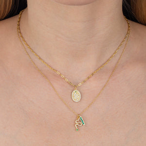 Pavé Snake Oval Necklace - Adina Eden's Jewels