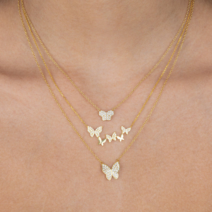  Pavé Mini Butterfly Necklace - Adina Eden's Jewels