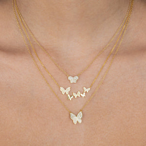  Pavé X Solid Multi Butterfly Necklace - Adina Eden's Jewels