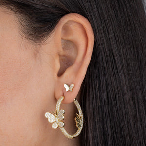  Pavé Butterfly Hoop Earring - Adina Eden's Jewels