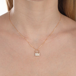  Engravable Double Sided Mini Lock Necklace - Adina Eden's Jewels