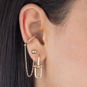  U Chain Drop Hoop Earring - Adina Eden's Jewels