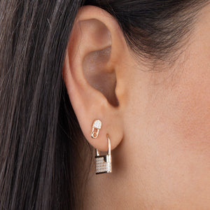  Pavé Lock Huggie Earring - Adina Eden's Jewels