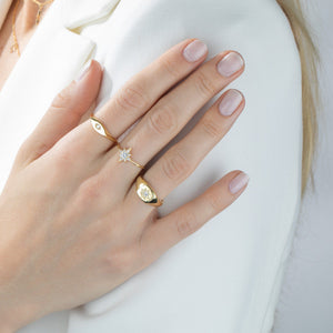  CZ Starburst Dainty Ring - Adina Eden's Jewels