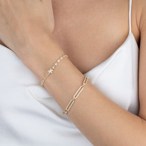  Pavé Star X Bezel Bracelet - Adina Eden's Jewels