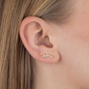  CZ Lightning Bolt Ear Climber - Adina Eden's Jewels