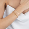  Ridged X Solid Link Toggle Bracelet - Adina Eden's Jewels