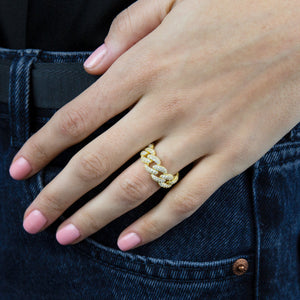  Pavé Chain Link Ring - Adina Eden's Jewels