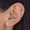  Pavé Diamond Heart Stud Earring 14K - Adina Eden's Jewels