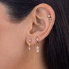  Diamond Triple Star Stud Earring 14K - Adina Eden's Jewels