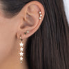 Diamond X Solid Double Star Stud Earring 14K - Adina Eden's Jewels