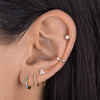  Diamond Round Stone Threader Earring 14K - Adina Eden's Jewels