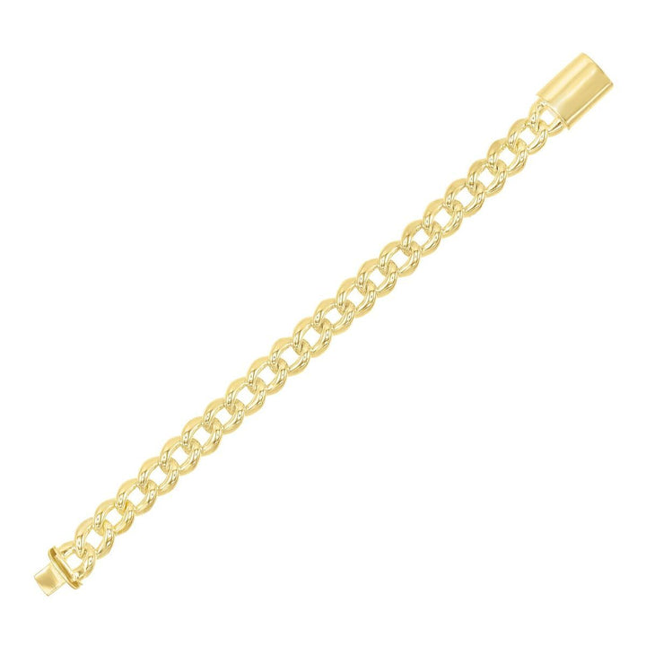 Gold Solid Chain Link Bracelet - Adina Eden's Jewels