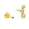  Curved Bezel Threaded Stud Earring 14K - Adina Eden's Jewels