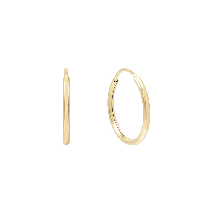 14K Gold / 10 MM Endless Hoop Earring 14K - Adina Eden's Jewels