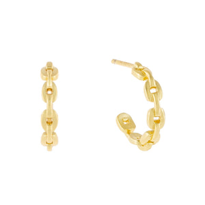 Gold / 13 MM Mini Chain Hoop Earring - Adina Eden's Jewels