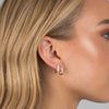  Triple Diamond Oval Huggie Earring 14K - Adina Eden's Jewels