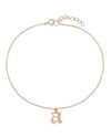 Rose Gold Gothic Initial Dangle Anklet - Adina Eden's Jewels