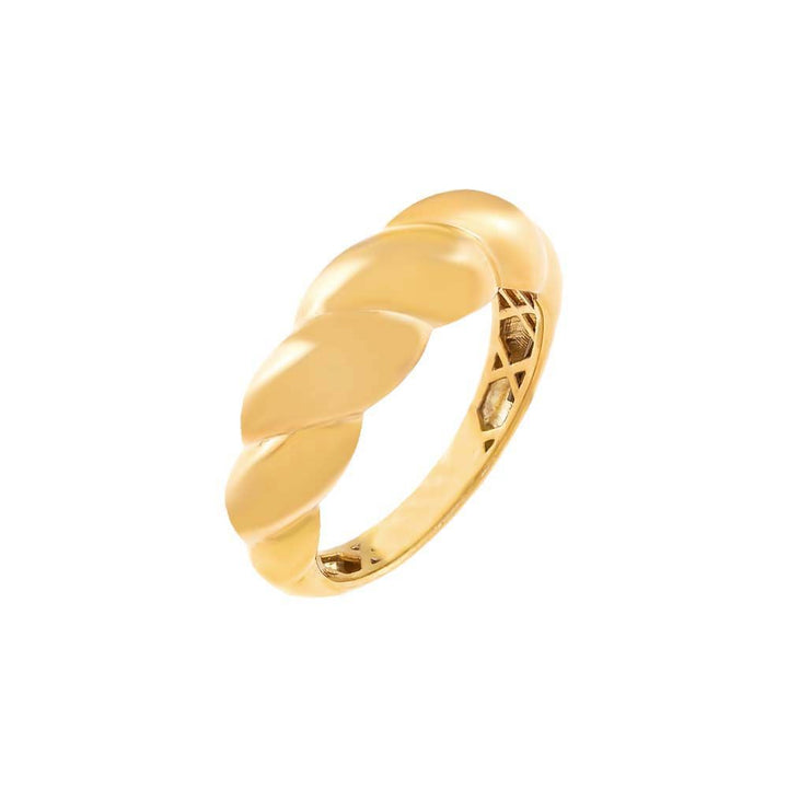 Gold / 6 Puffed Braided Ring - Adina Eden's Jewels