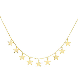 Gold Hanging Stars Choker - Adina Eden's Jewels