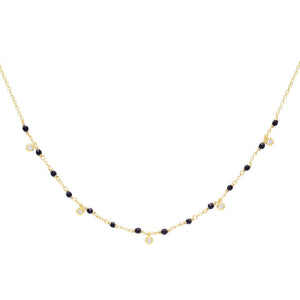 Onyx Stone Chain Necklace - Adina Eden's Jewels