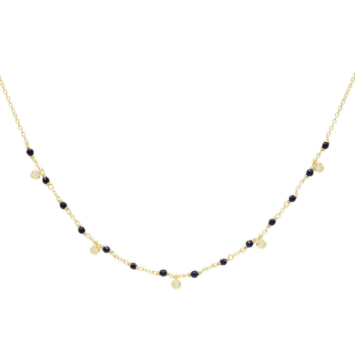 Onyx Stone Chain Necklace - Adina Eden's Jewels