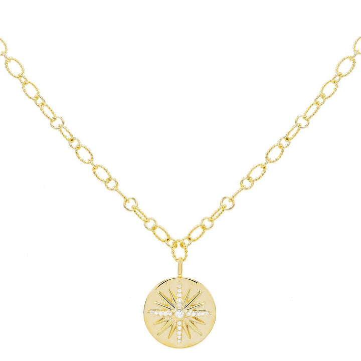 Gold Starburst Pendant Necklace - Adina Eden's Jewels