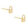 Gold / Engraved Engraved Mini Lock Stud Earring - Adina Eden's Jewels