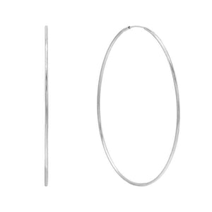 14K White Gold / 55 MM Large Endless Hoop Earring 14K - Adina Eden's Jewels